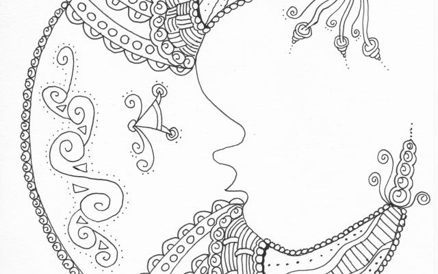 Create a Zentangle moon design